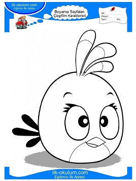 Çocuklar İçin Angry Birds Boyama Sayfaları 